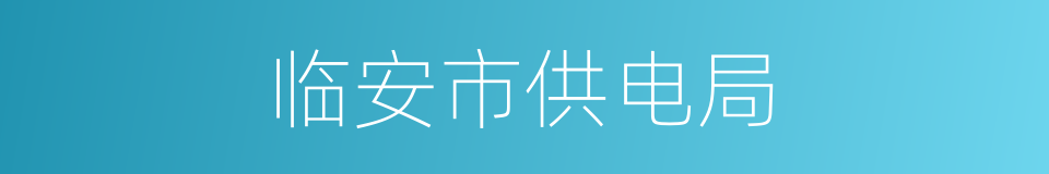 临安市供电局的同义词