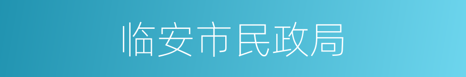 临安市民政局的同义词