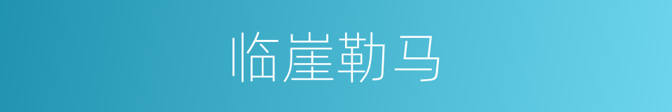 临崖勒马的意思