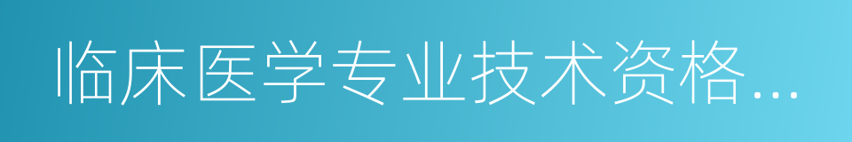 临床医学专业技术资格考试暂行规定的同义词