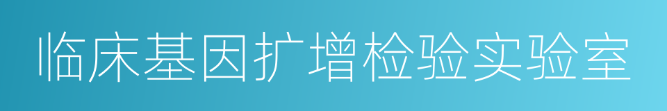 临床基因扩增检验实验室的同义词