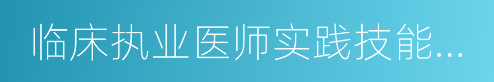 临床执业医师实践技能考试的同义词