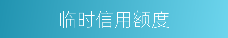 临时信用额度的同义词