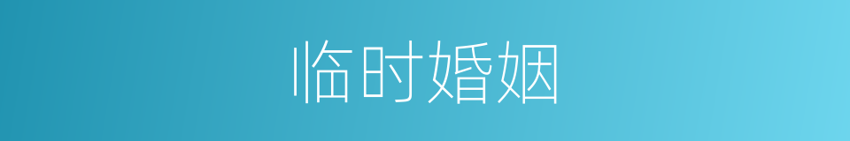 临时婚姻的同义词