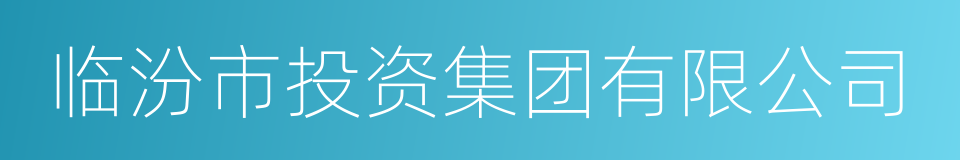 临汾市投资集团有限公司的同义词