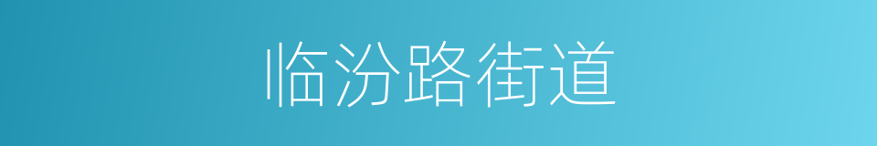 临汾路街道的同义词