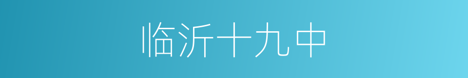 临沂十九中的同义词