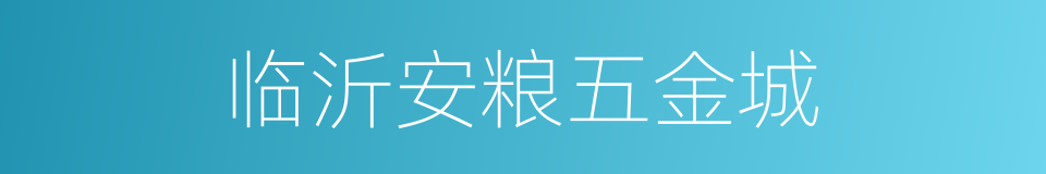 临沂安粮五金城的同义词