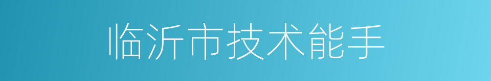 临沂市技术能手的同义词
