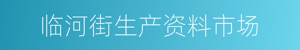 临河街生产资料市场的同义词