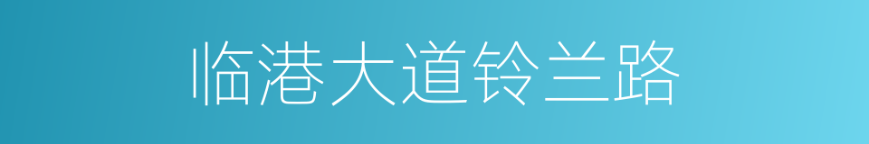 临港大道铃兰路的同义词