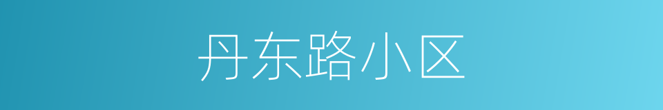丹东路小区的同义词