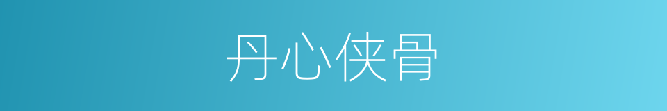 丹心侠骨的意思
