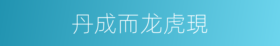 丹成而龙虎現的同義詞
