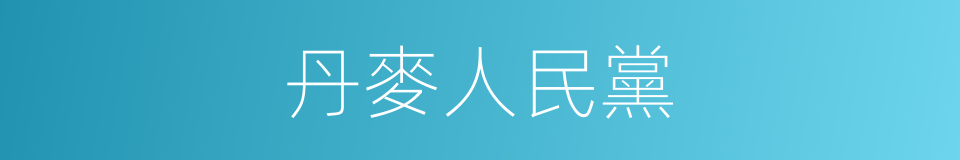 丹麥人民黨的同義詞