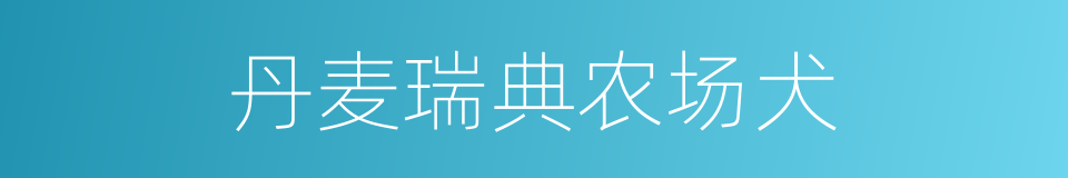 丹麦瑞典农场犬的同义词