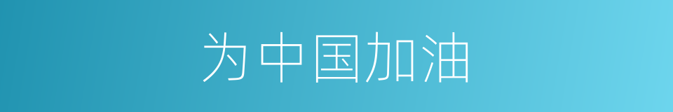 为中国加油的同义词