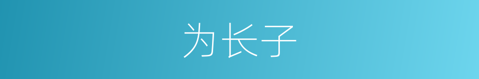 为长子的同义词