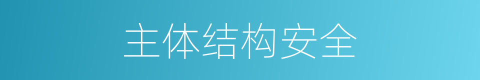 主体结构安全的同义词