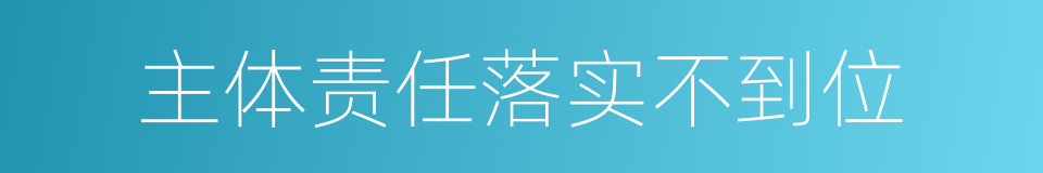 主体责任落实不到位的同义词