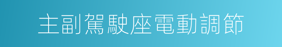 主副駕駛座電動調節的同義詞