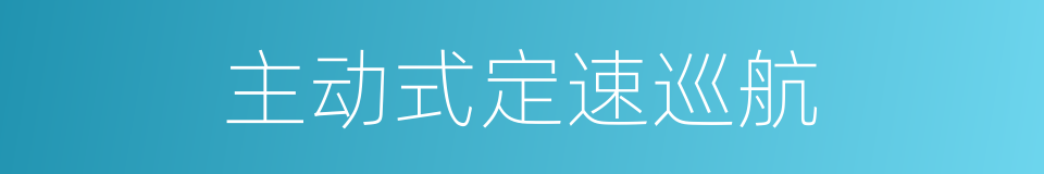 主动式定速巡航的同义词