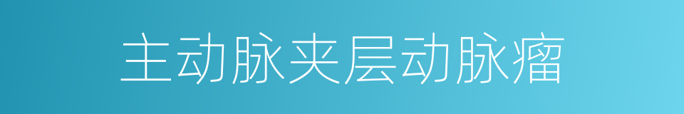主动脉夹层动脉瘤的同义词