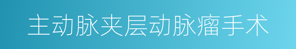 主动脉夹层动脉瘤手术的同义词