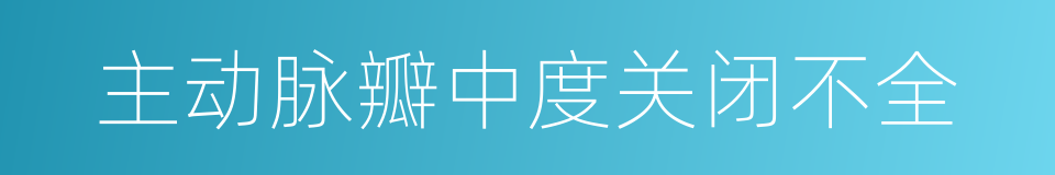主动脉瓣中度关闭不全的同义词