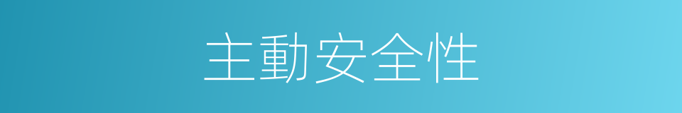 主動安全性的同義詞