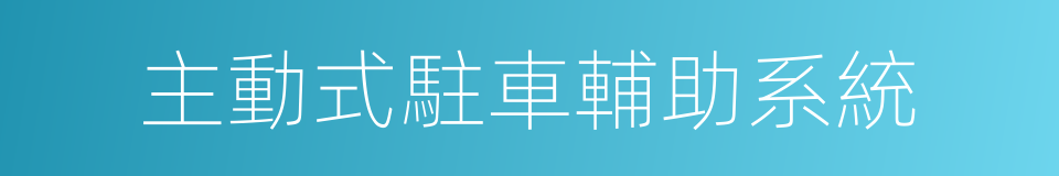 主動式駐車輔助系統的同義詞