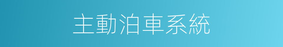 主動泊車系統的同義詞