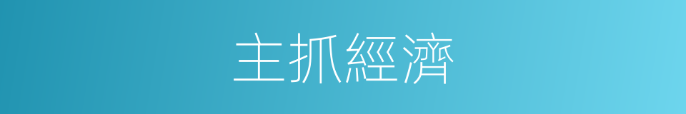 主抓經濟的同義詞