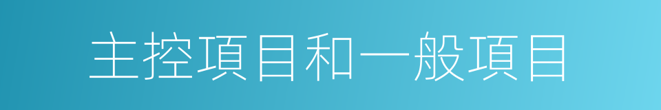 主控項目和一般項目的同義詞