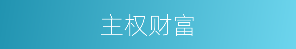 主权财富的同义词