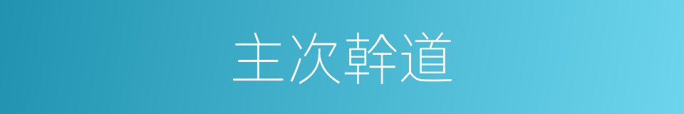 主次幹道的同義詞