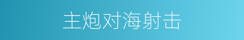 主炮对海射击的同义词