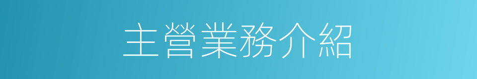 主營業務介紹的同義詞