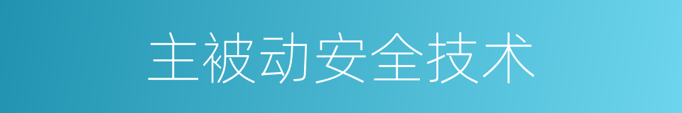 主被动安全技术的同义词