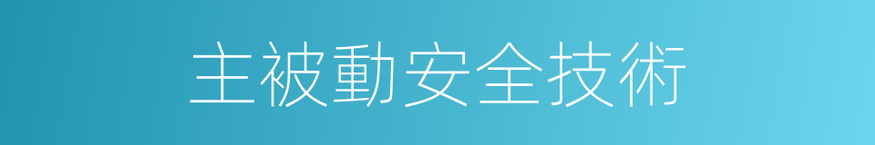 主被動安全技術的同義詞