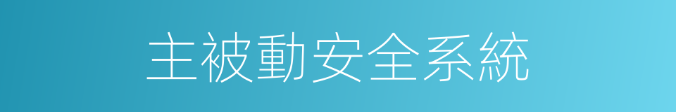 主被動安全系統的同義詞