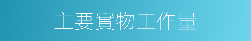 主要實物工作量的同義詞