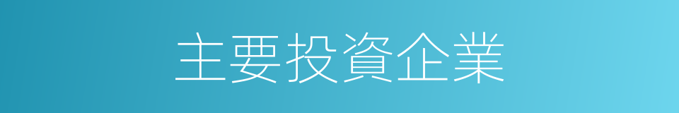 主要投資企業的同義詞