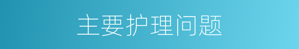 主要护理问题的同义词