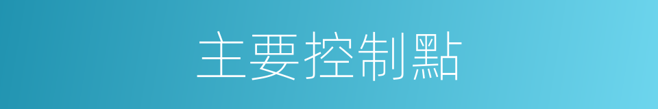 主要控制點的同義詞