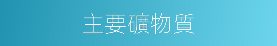主要礦物質的同義詞