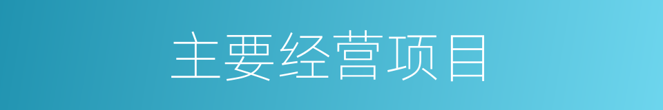 主要经营项目的同义词