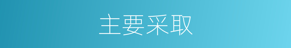 主要采取的意思