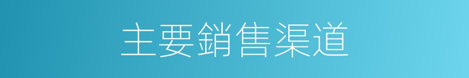 主要銷售渠道的同義詞