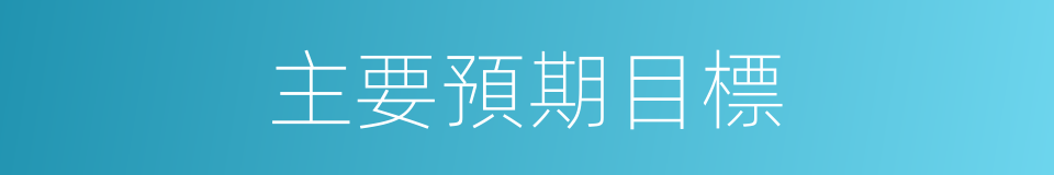主要預期目標的同義詞